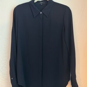 Theory Navy Button-Up Shirt